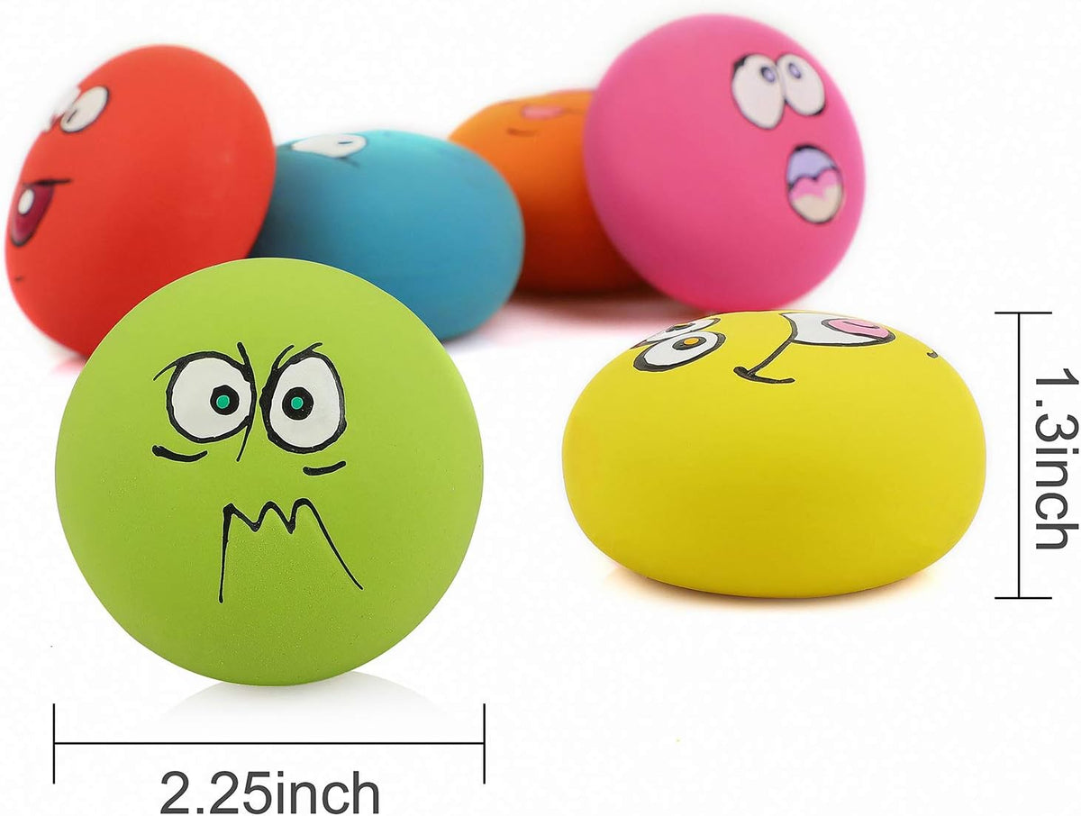 Smile Face Dog Squeaky Toys Soft Latex Squeak Balls for Puppy Small Pet Dogs 6 Pcs/Set - view 5