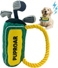 PUPROAR Golf Dog Toy – Funny Dog Christmas & Birthday Gift with Squeaker Rope & Crinkle, Fun & Interactive Pup