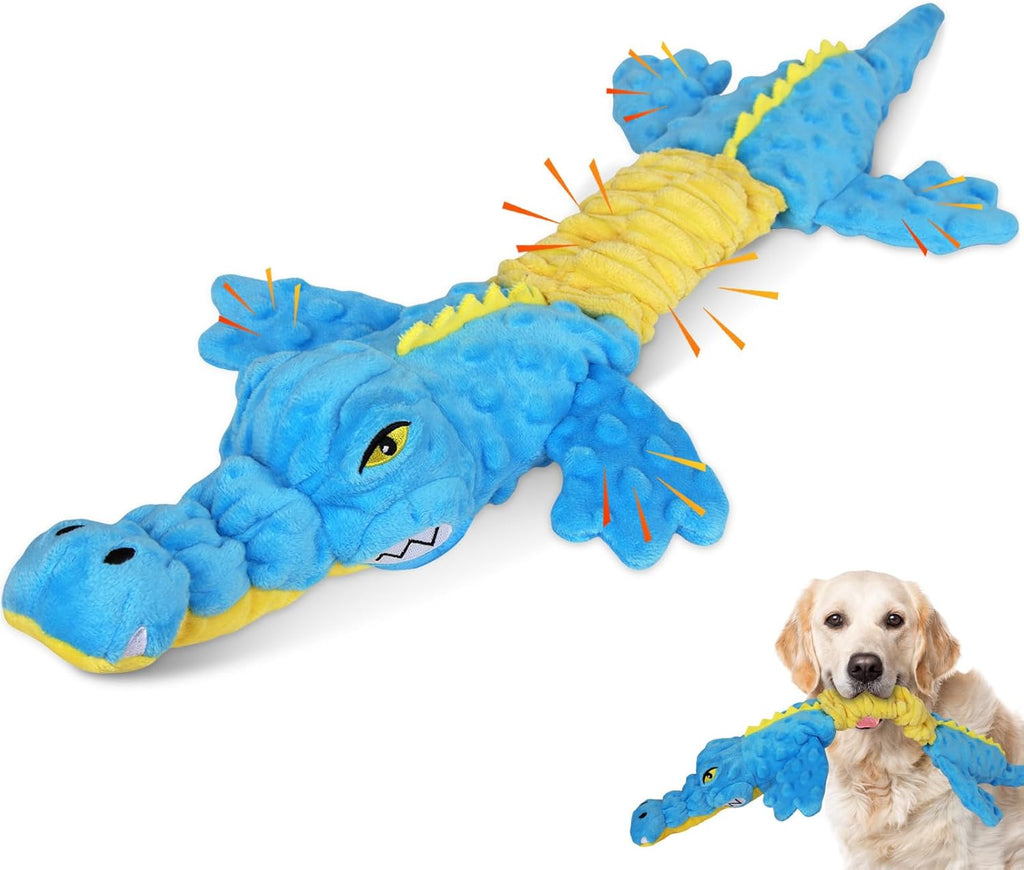 Homounter Dog Toys Cute Crocodile Squeaky Plush Pet Toy for Small to Large Breeds Interactive Chew Toy with Wh
