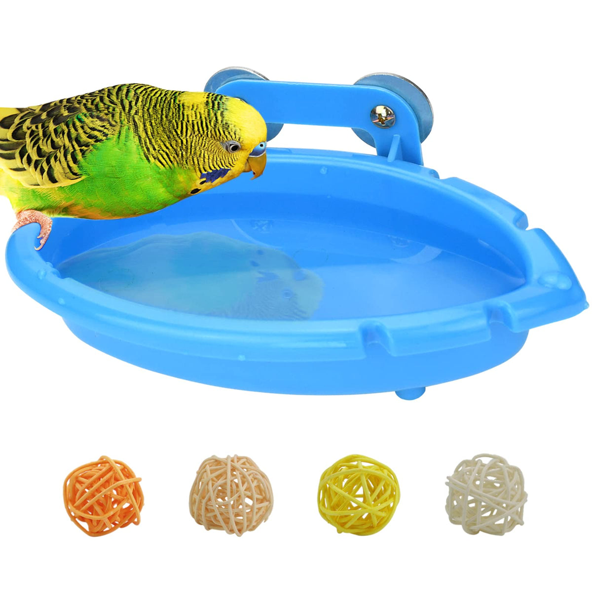 Mygeromon Bird Bath for Cage-Small Tub Bowl for Hang Inside Cage Birdbath Shower for Parrot/Parakeets/Cockatie