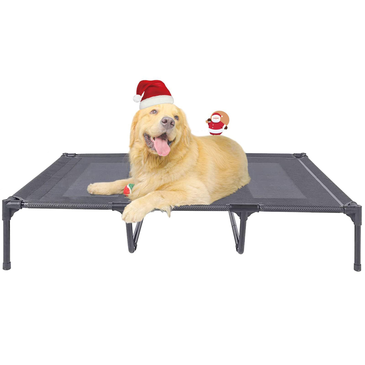 Suddus Elevated Dog Bed for Large Dogs 140lb, Breathable Cooling Raised Dog Cot with Dual Support Bars & Metal