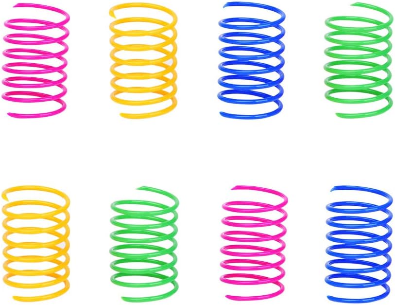 ISMARTEN Cat Spring Toy (60 Pack), Cat Kittens Toys Plastic Coil Spiral Springs for Swatting, Biting, Hunting,