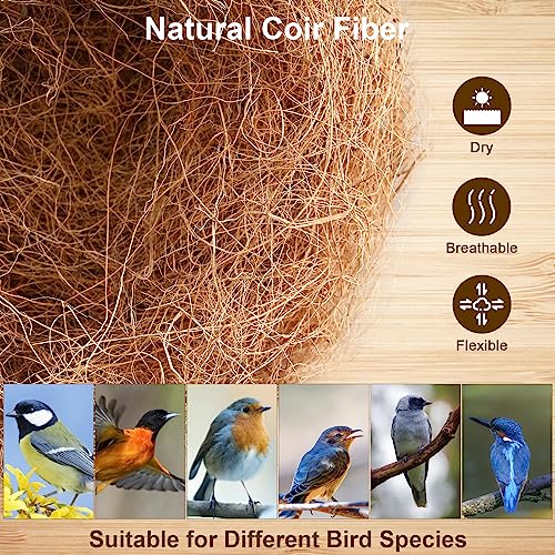Sukh 2PCS Coconut Fiber for Bird Nest - Canary Nesting Material Coconut Bird Nest Finch Coconut Fiber Loose Be - view 3
