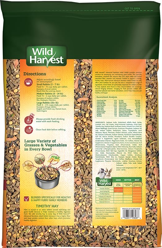 Wild Harvest Advanced Nutrition Diet For Adult Rabbits, 8 Lbs - view 3