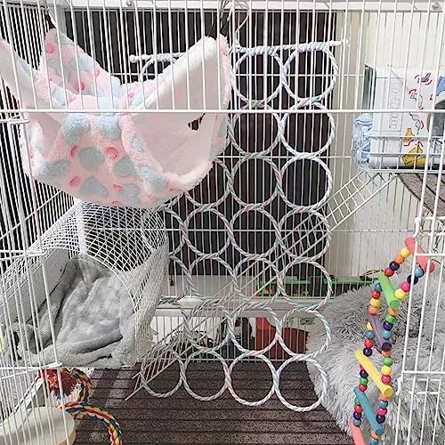 2 Pack Hanging Rat Rope Net, Bird Swing Toy, Parrot Climbing Ladder Bridge for Small Animal Cage Accessories - view 5