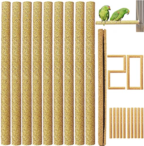 20Pcs Sand Perch Covers for Bird - Bird Perchs Covers 7.5" Long x 3/8" Diameter Bird perches for Parakeets, Lo - view 2