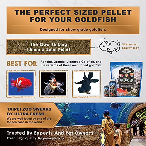 Ultra Fresh Sinking Goldfish Food, Color Enhancing, Balanced Diet, All Natural Ingredients, Clear Water Formul - view 3