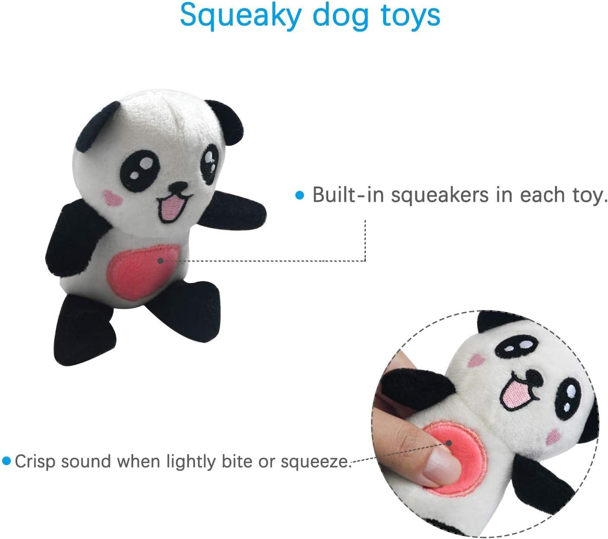 LEGEND SANDY Squeaky Plush Dog Toy Pack for Puppy, Small Stuffed Puppy Chew Toys 12 Dog Toys Bulk with Squeake - view 3