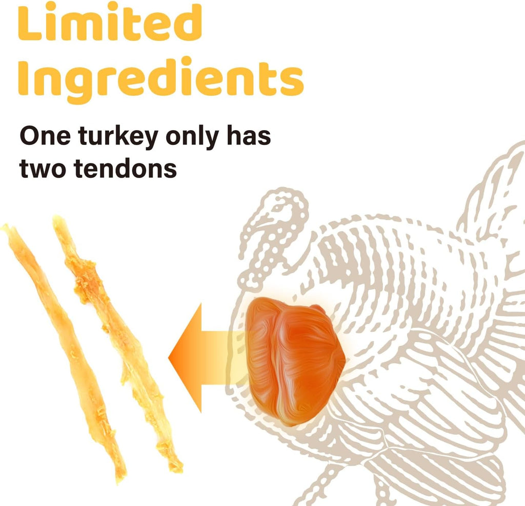 iPaw Turkey Tendons for Dogs, 100% Turkey and US Sourced Raw Material, Hypoallergenic, All Natural Human Grade - view 3