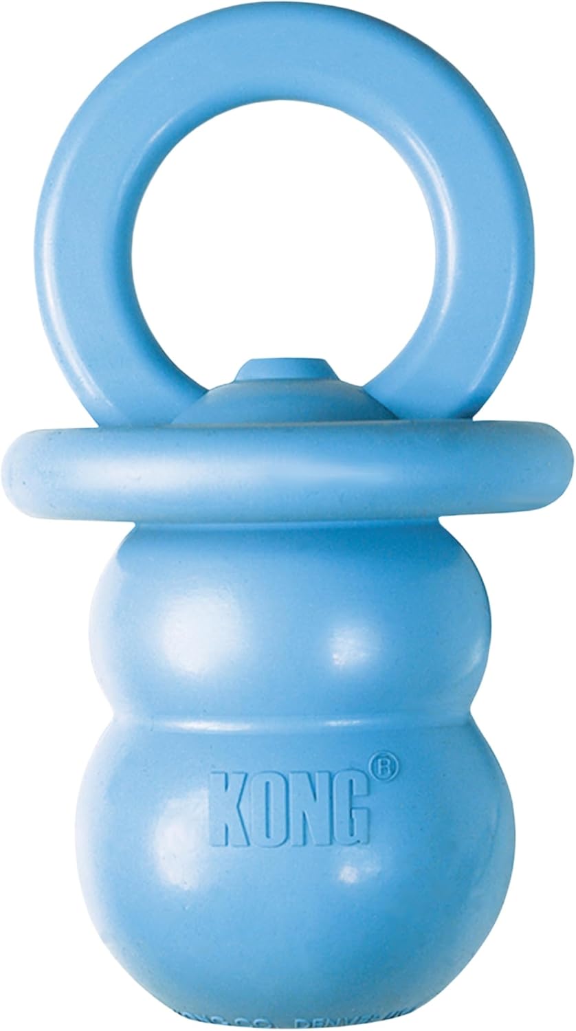 KONG Puppy Binkie - Pacifier Dog Toy for Puppies - Stuffable Treat Chew Toy for Treats - Durable Natural Rubbe