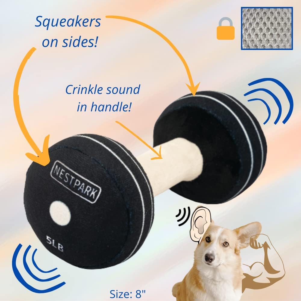 Nestpark Fitness Funny Dog Toys - Doggyade and Doggy Dumbbell Workout Parody Cute Dog Toys - 2 Pack (Workout P - view 7