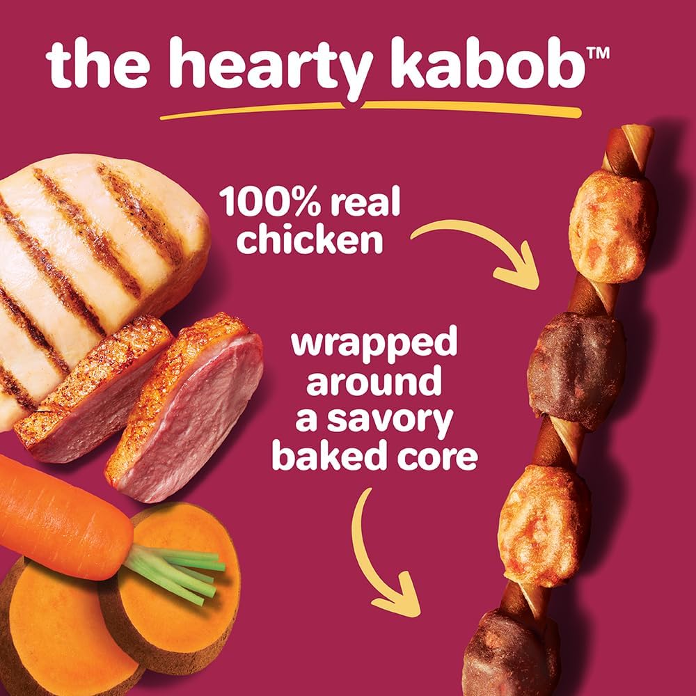 Hartz Oinkies Hearty Kabob Dog Treats with 100% Real Chicken, Duck, Sweet Potato & Carrot, Rawhide-Free, Natur - view 4