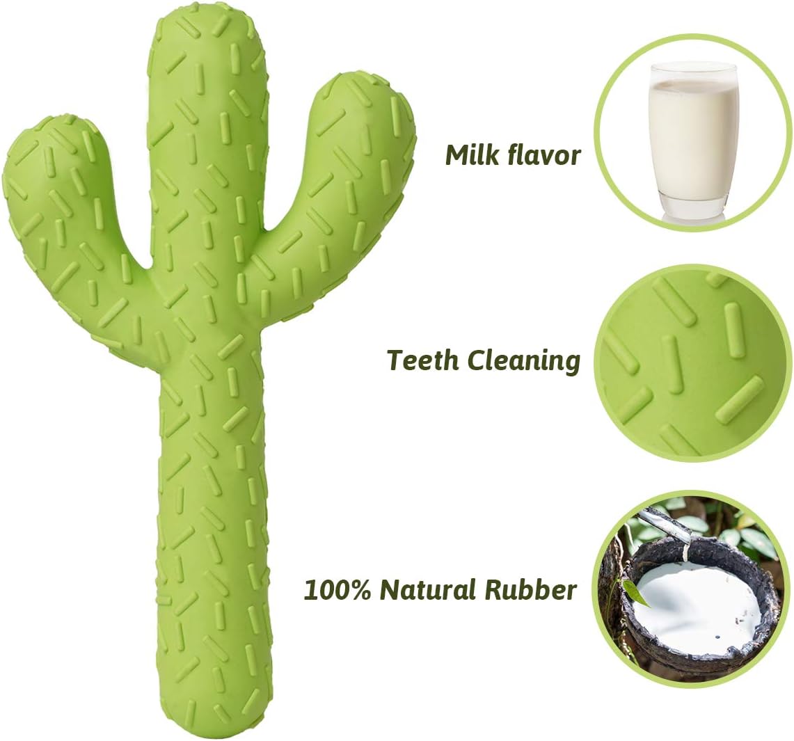 MewaJump Dog Chew Toys, Durable Rubber Dog Toys for Aggressive Chewers, Cactus Tough Toys for Training and Cle - view 3