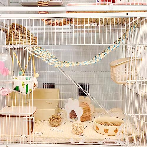 2 Pack Hanging Rat Rope Net, Bird Swing Toy, Parrot Climbing Ladder Bridge for Small Animal Cage Accessories - view 3