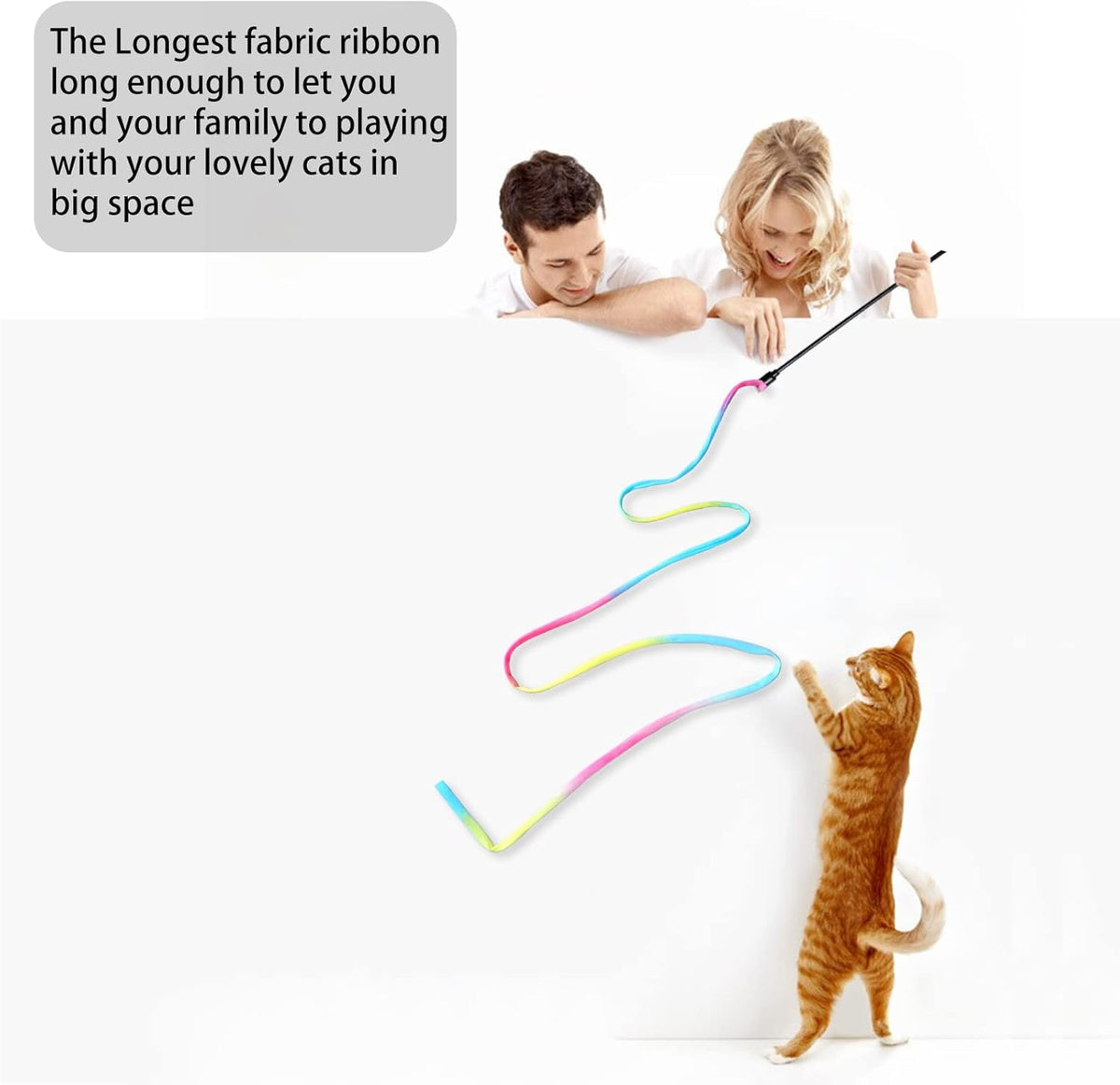 M JJYPET Cat Wand Toys Interactive Kitten Toys for Indoor Cats Colorful Teaser Wand String for Exercise Kitten - view 4
