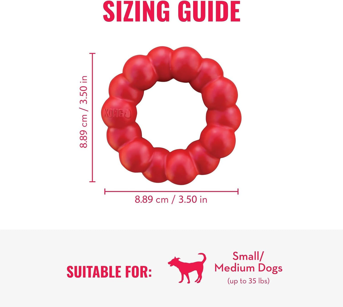 KONG Ring - Natural Rubber Ring Toy for Healthy Chewing Habits - Chew Toy Supports Dog Dental Health - Dog Toy - view 4