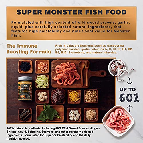 Ultra Fresh Monster Fish Food, Wild Sword Prawns, Floating Sticks for Oscars, Bass, Large Cichlids and Tropica - view 4