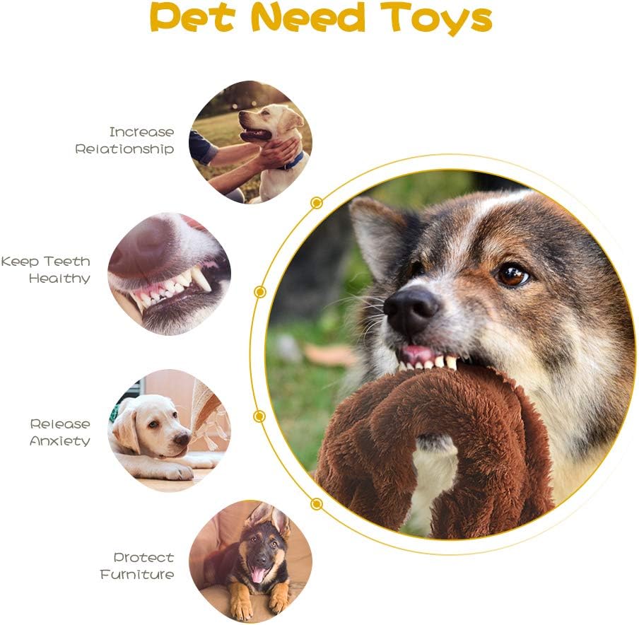 Dog Squeak Toys, No Stuffing Plush Dogs Chew Toy Bundle for Small Medium Large Breed Chewer Tough Durable Sque - view 2