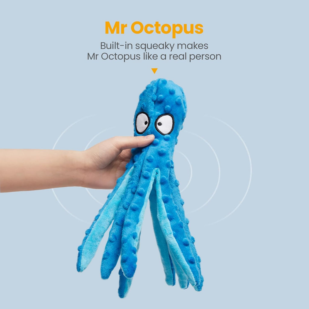 HGB Squeaky Dog Toys - Octopus No Stuffing Crinkle Plush Large Dog Toys to Keep Them Busy, Interactive Puppy T - view 2