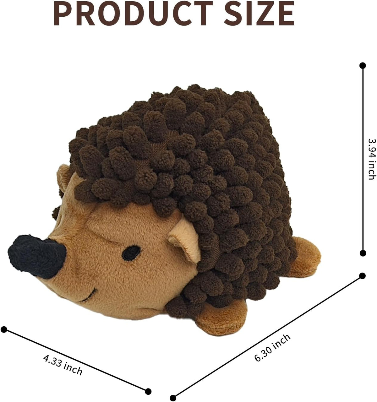 Chongqile Plush Hedgehog Dog Toys 3 PCS - Squeaky No-Stuffing Hedgehog for Small and Medium Dogs - Keep Your P - view 4