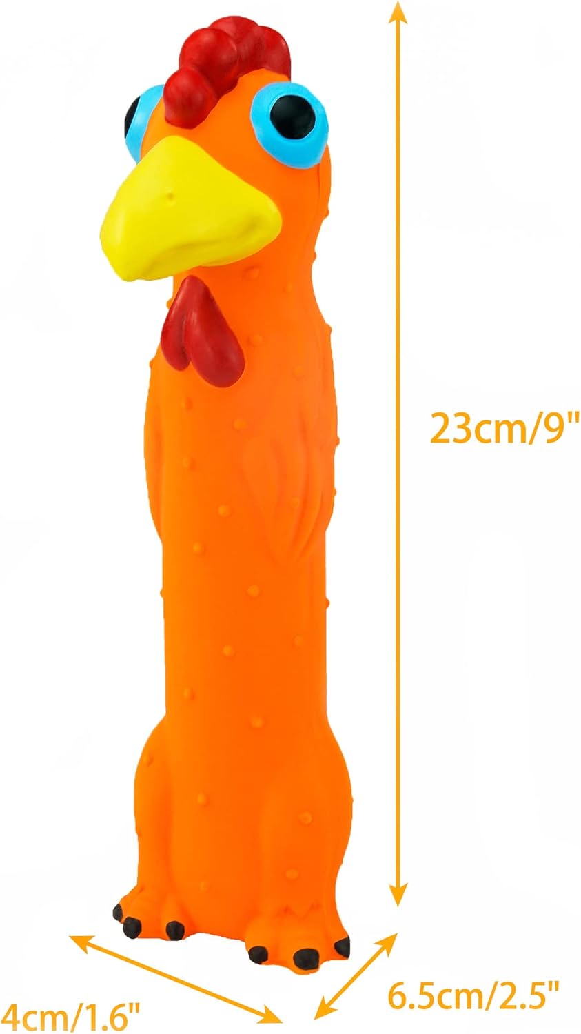 CHIWAVA 3 Pack 9" Squeaky Latex Dog Toys Standing Stick Animal Puppy Fetch Interactive Play for Small Medium D - view 5