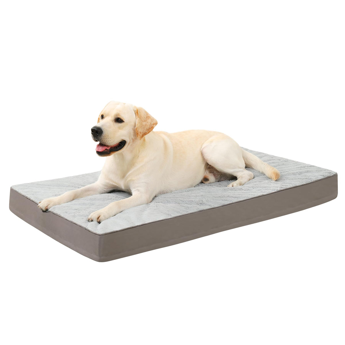 KSIIA Orthopedic Dog Bed Dog Crate Bed Waterproof for Large Dogs Deluxe Plush Washable Pet Mat with Egg Crate 