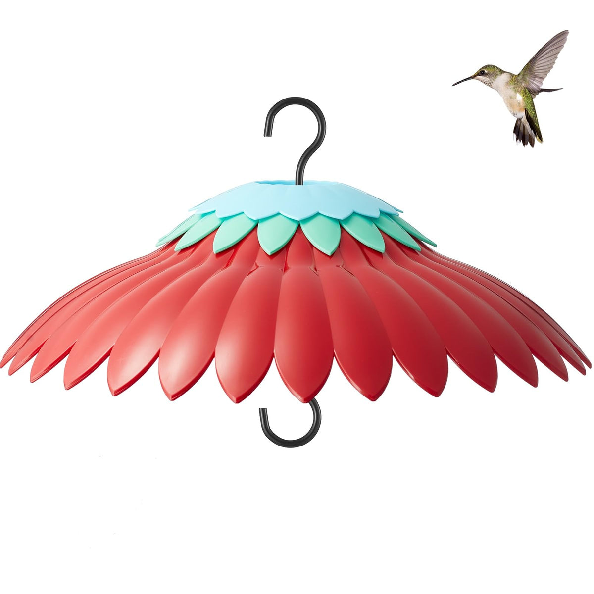 Bird Feeder Weather Guard Dome Cover Red Rain Shade for Hummingbird Feeders Built-in Moat Proof, Easy to Insta
