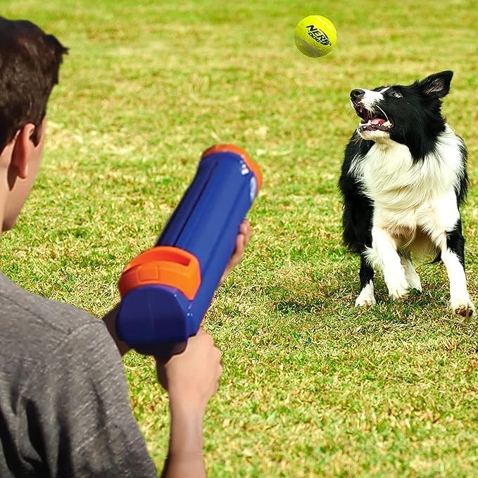 Nerf Dog Tennis Ball Blaster Dog Toy Gift Set, Tennis Ball Dog Fetch Toy Launches up to 50 ft, Dog Ball Throwe - view 7