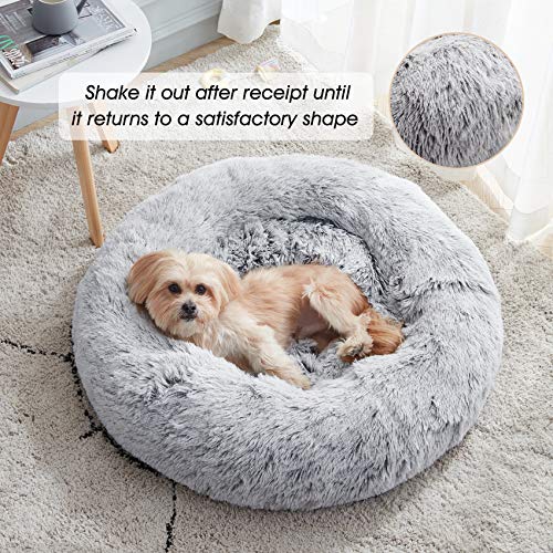 WESTERN HOME WH Calming Soft Round Dog & Cat Bed, Anti-Anxiety Donut Cuddler Warming Cozy Fluffy Faux Fur Plus - view 4