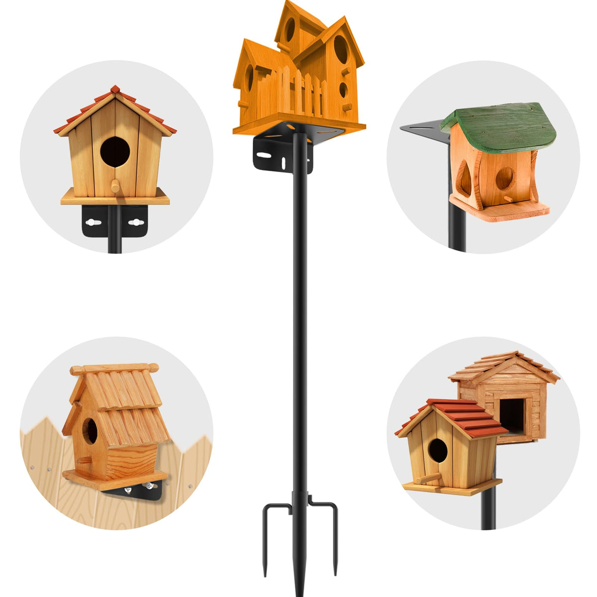 80 Inch Adjustable Bird Feeder Pole,Bird House Pole Suitable for Feeders & Birdhouse,Weather Station,Heavy-Dut