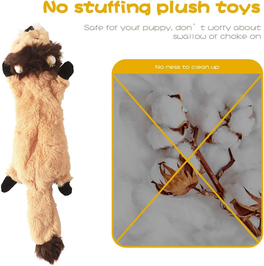 Dog Squeak Toys, No Stuffing Plush Dogs Chew Toy Bundle for Small Medium Large Breed Chewer Tough Durable Sque - view 5