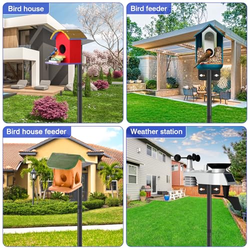 80 Inch Adjustable Bird Feeder Pole,Bird House Pole Suitable for Feeders & Birdhouse,Weather Station,Heavy-Dut - view 3
