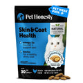 Cat Skin & Coat Health Chews – Crunchy & Creamy Treats with Omegas, Vitamin C & E, Biotin – Soothes Itchy, Dry
