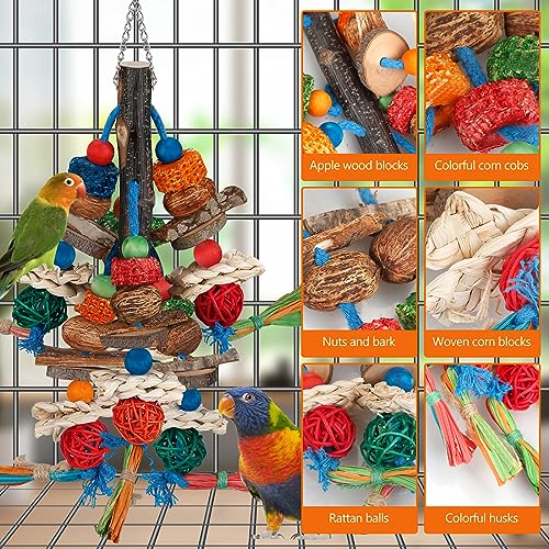 Bird Toys,Parrot Toys Exciting Chewing Fun for Parakeets,Cockatiels,Conures,Lovebirds,African Gray Cockatoos A - view 3