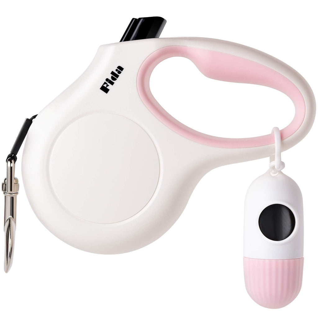 Fida Retractable Dog Leash for Small Breed up to 26 lbs, 16 ft Pet Walking Leash with Dispenser and Poop Bags,