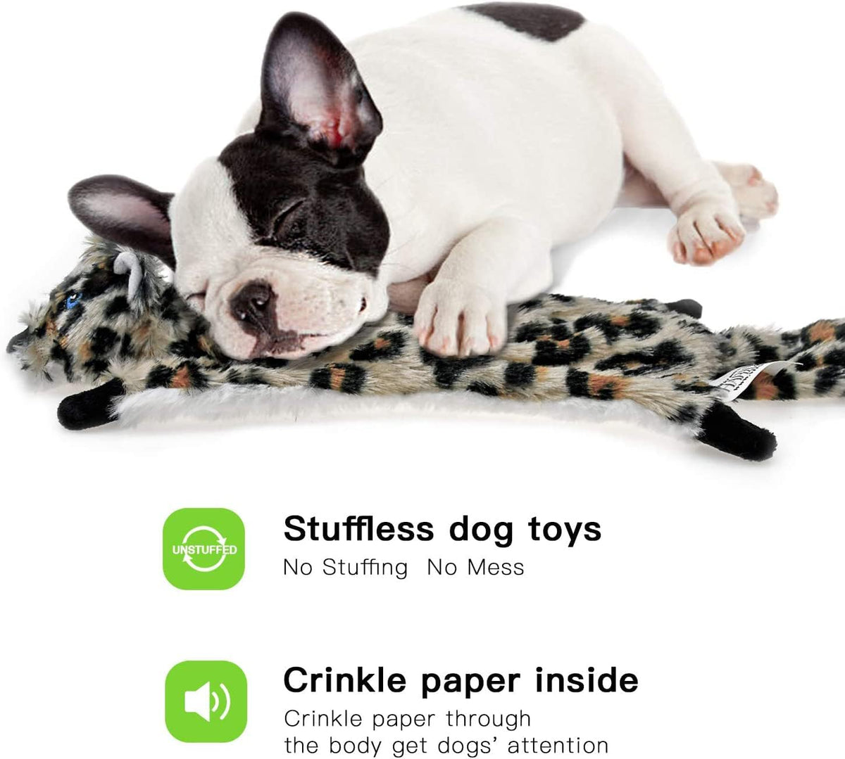 SHARLOVY Dog Squeaky Toy No Stuffing 6 Pack, Dog Toys Crinkle for Small Puppy, Durable Chew Plush Cute Animals - view 3
