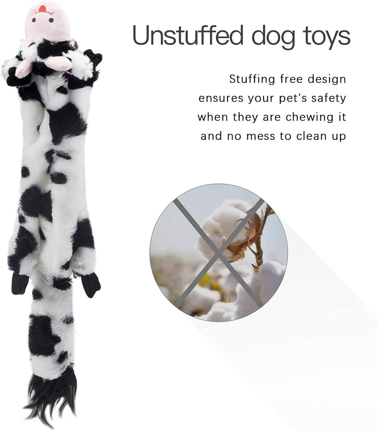SHARLOVY Dog Squeaky Toys 5 Pack, Pet Crinkle Toy No Stuffing Animals Plush, Dog Chew for Large and Medium, Sm - view 5