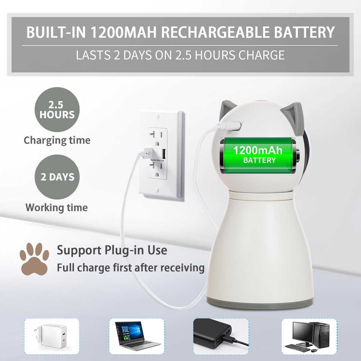 YVE LIFE Laser Cat Toys for Indoor Cats,The 4th Generation Real Random Trajectory Motion Activated Rechargeabl - view 3