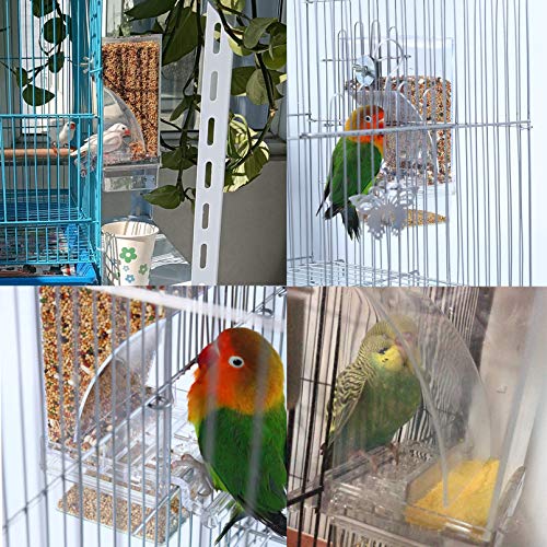 Hamiledyi No Mess Bird Cage Feeder Automatic Parrot Seed Feeders with Perch Acrylic Transparent Seed Food Cont - view 3