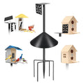 Smart Bird Feeder Pole with Squirrel Baffle & Bath-Heavy Duty Adjustable 3-6.6ft Universal Stand Mount for Bac