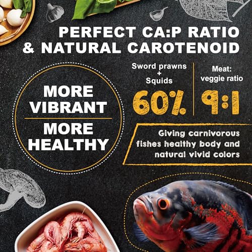 Ultra Fresh Cichlid Sinking Fish Food, Wild Sword Prawns, All Natural Ingredients, Carnivore Pellets for Large - view 3