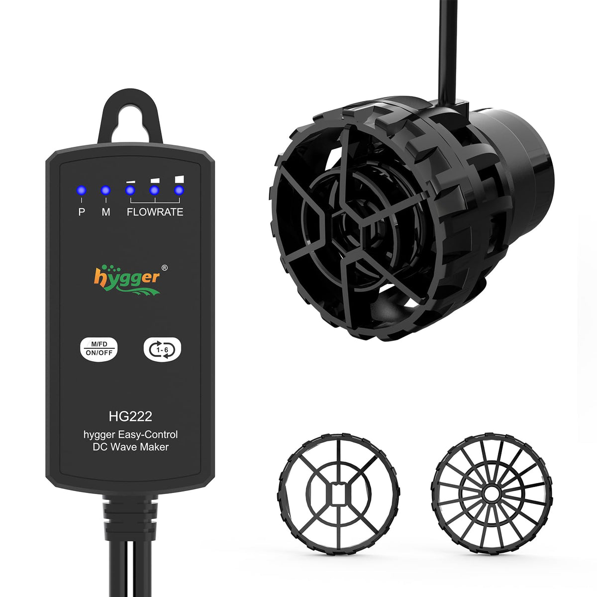 hygger Aquarium Wave Maker for 5-10 Gallon Fish Tanks, Adjustable DC Power Heads for Aquarium with Controller,