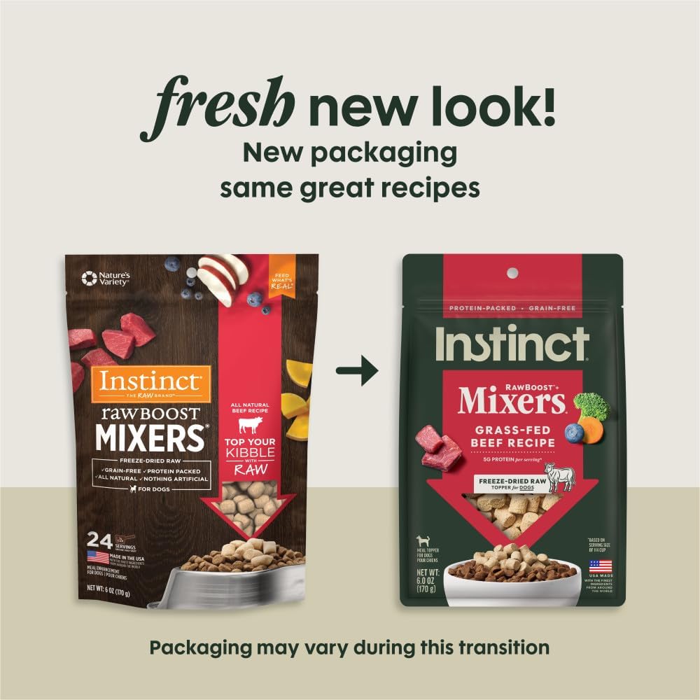 Instinct Raw Boost Mixers, Freeze Dried Dog Food Topper, Grain Free Recipe - All-Natural Beef, 6 oz. Bag - view 2
