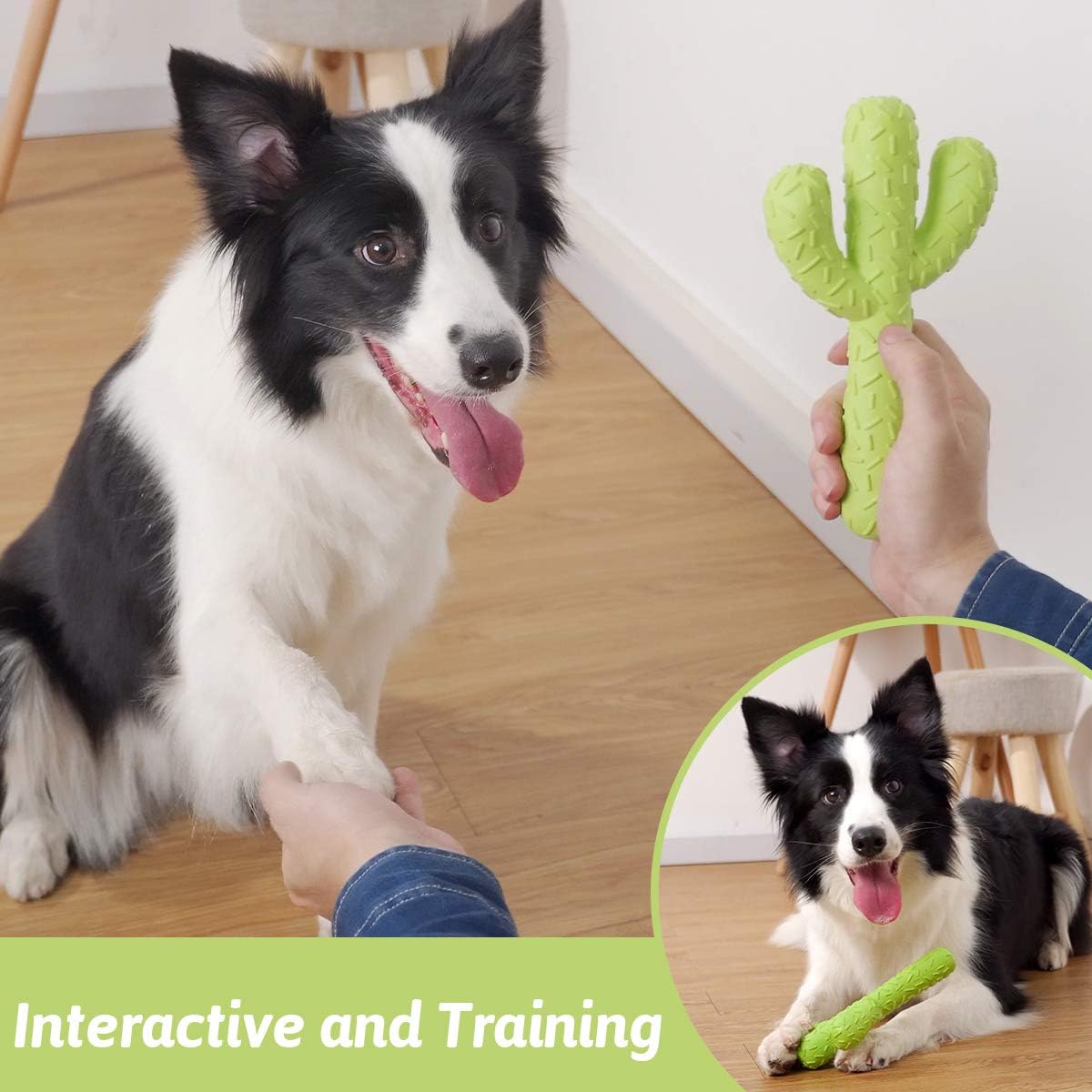 MewaJump Dog Chew Toys, Durable Rubber Dog Toys for Aggressive Chewers, Cactus Tough Toys for Training and Cle - view 4