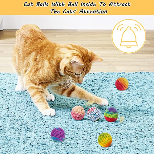 Retro Shaw Cat Toys Balls, Yarn Cat Ball with Bell Inside, Kitten Toys for Indoor Cats Kitty, Interactive Cat  - view 4