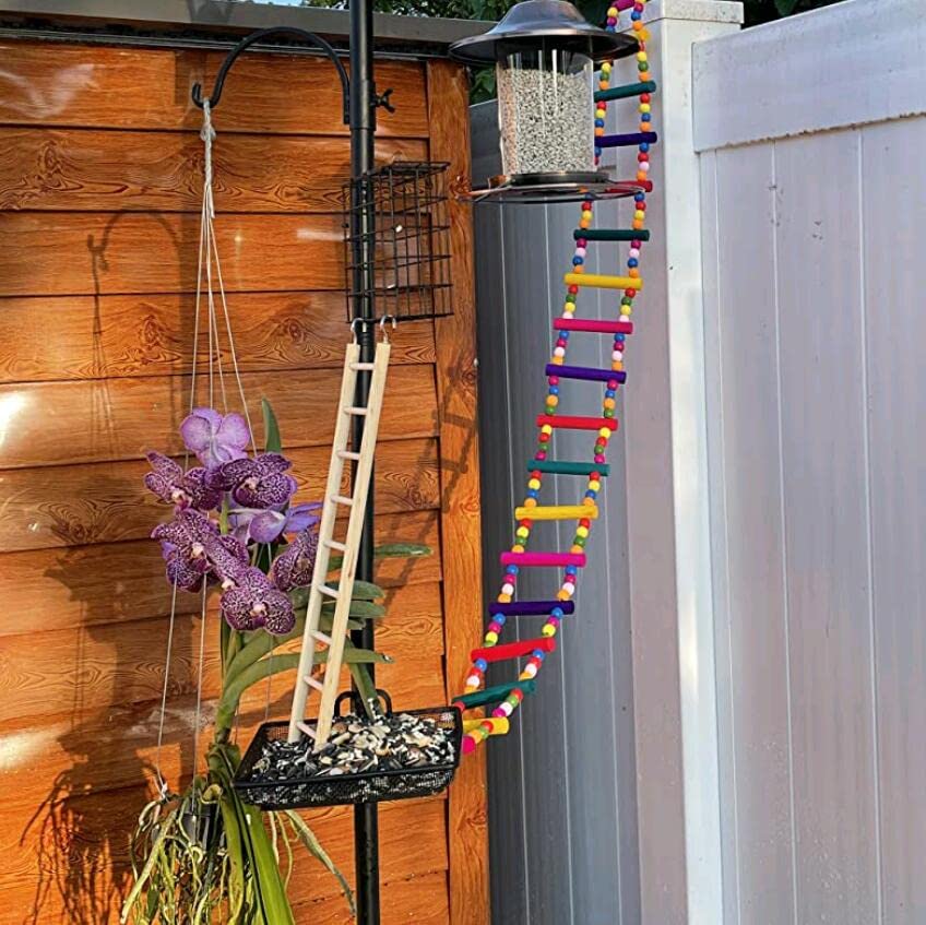 DS. DISTINCTIVE STYLE Bird Ladder Toys Coloured Flexible Parrot Swing Bridge Wooden Cockatiel Cage Hanging Cli - view 6