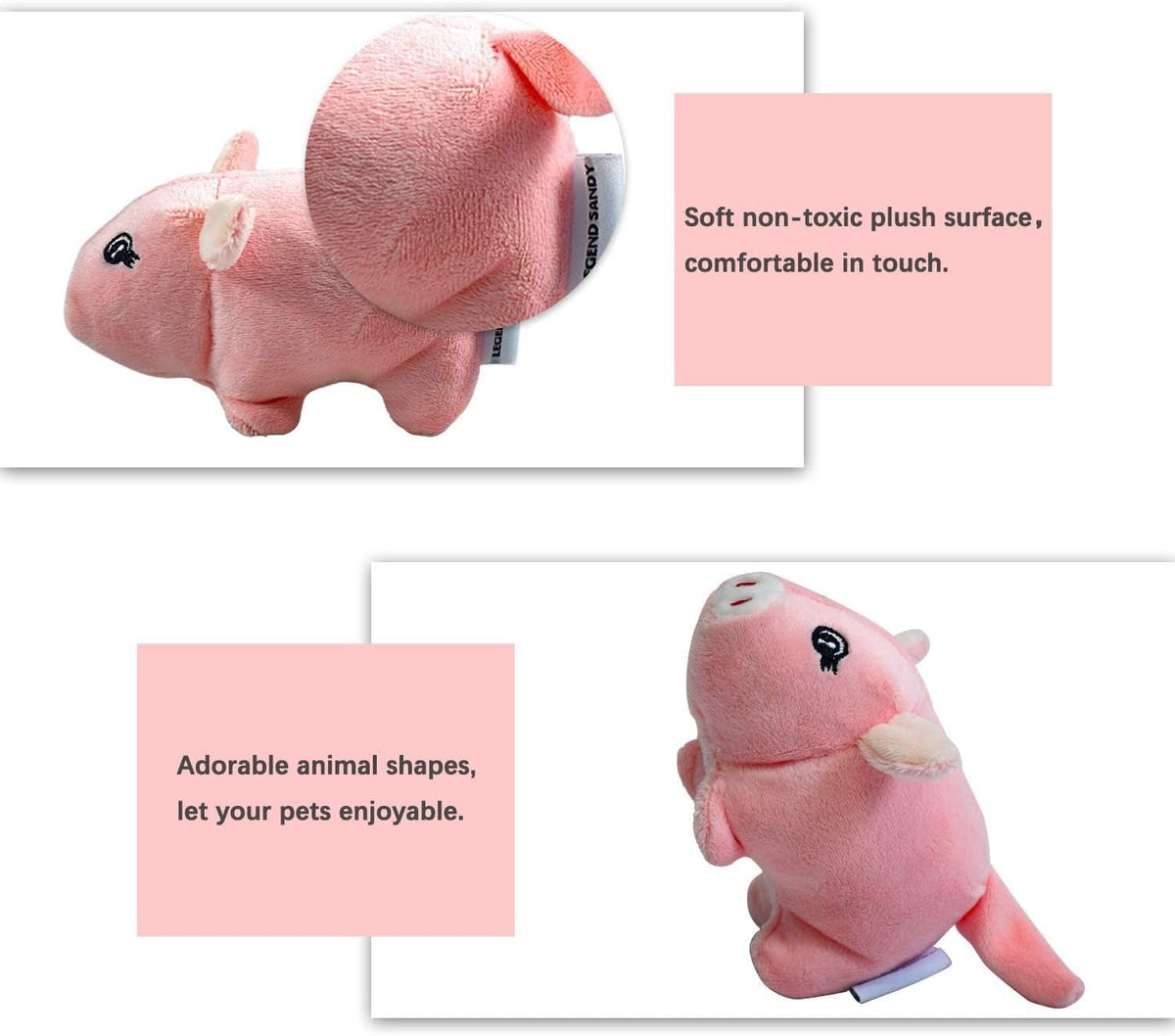 LEGEND SANDY Squeaky Plush Dog Toy Pack for Puppy, Small Stuffed Puppy Chew Toys 12 Dog Toys Bulk with Squeake - view 2