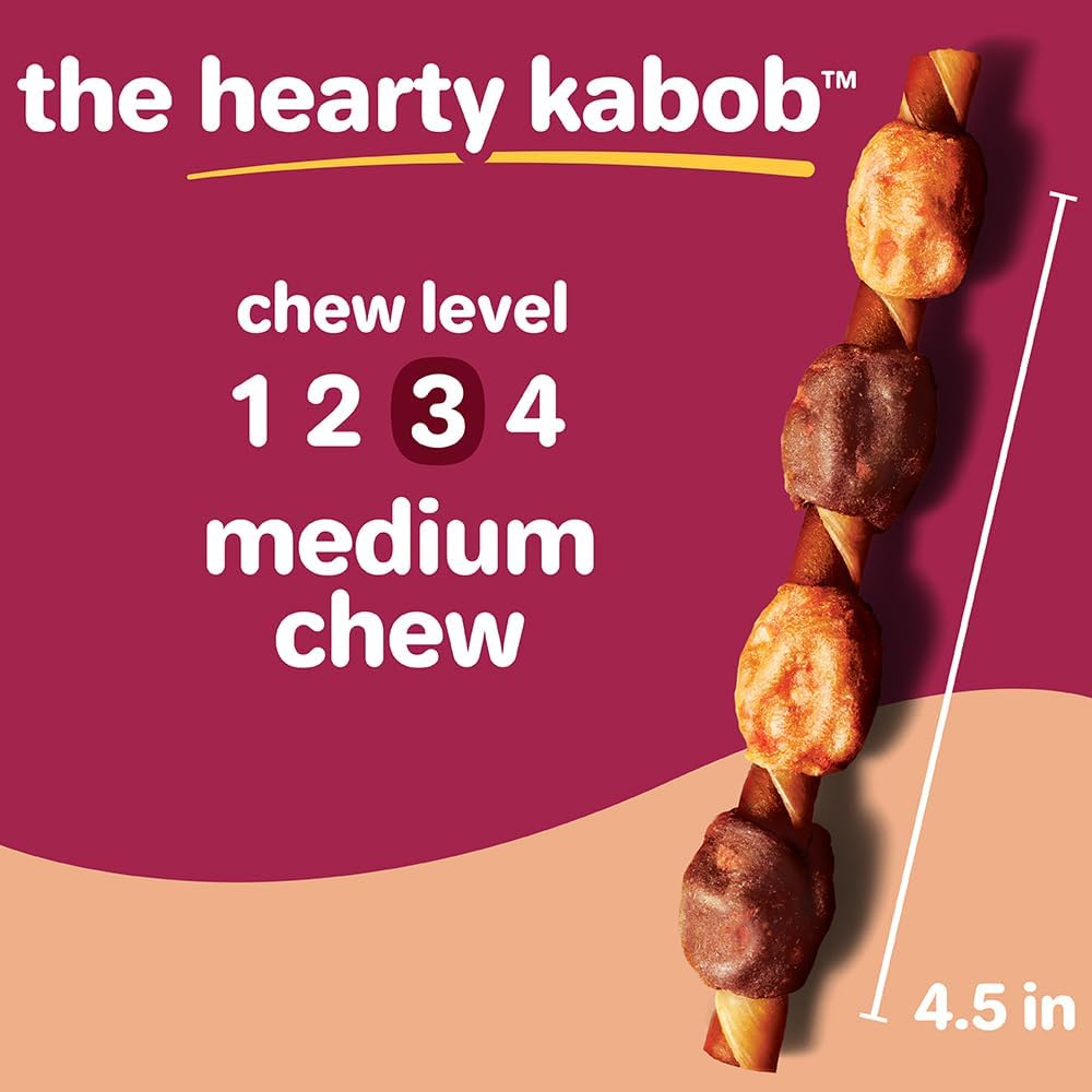 Hartz Oinkies Hearty Kabob Dog Treats with 100% Real Chicken, Duck, Sweet Potato & Carrot, Rawhide-Free, Natur - view 7
