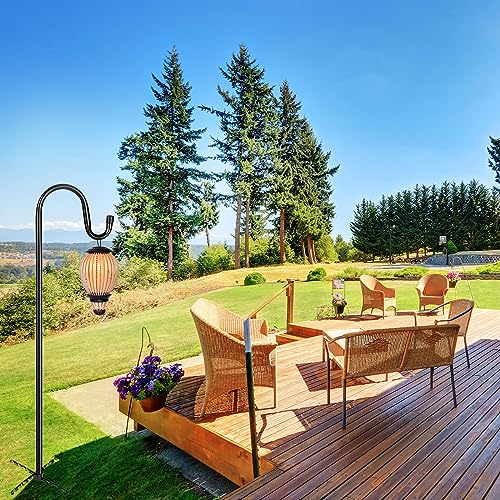 Shepherd Hooks for Outdoor, 1 Pack 62 Inch Bird Feeder Pole with 5 Prongs Base for Hanging Lantern, Hummingbir - view 5