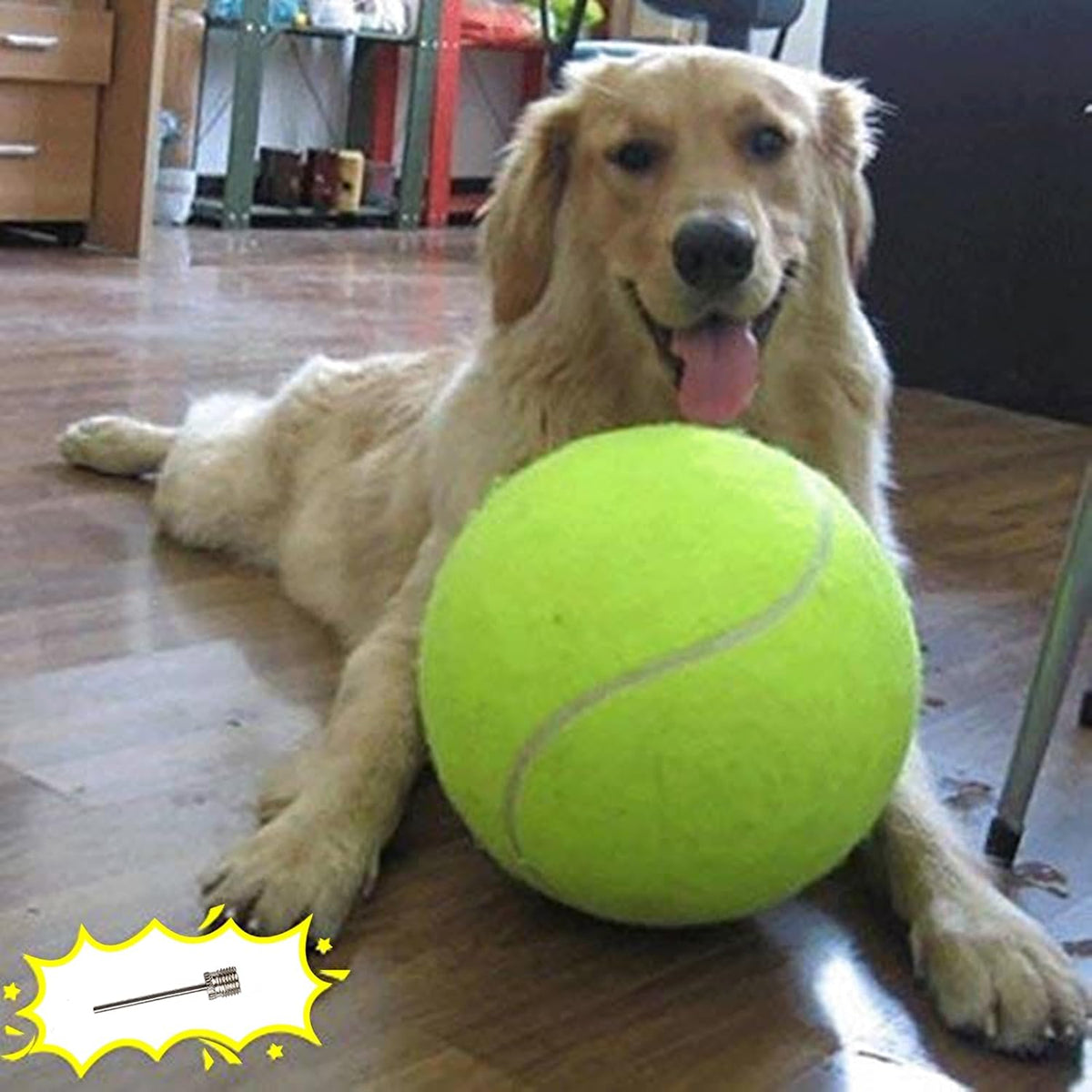 Big Tennis Ball for Dogs, Giant Dog Tennis Ball Toy Large Outdoor Sports Gift for Small Medium Large Dog (Yell